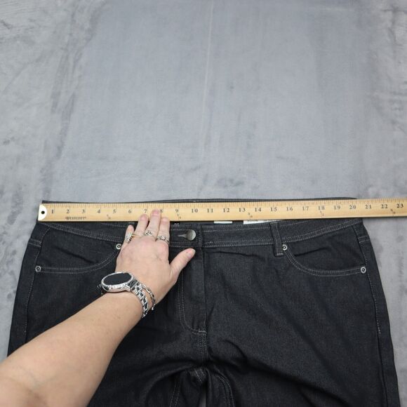 Apparel Collection Jeans Womens 16 Black Straight Mid Rise Button Denim Pants - Picture 3 of 16